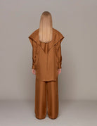 camicia over seta collo foulard tan - rohe - camicia manica lunga