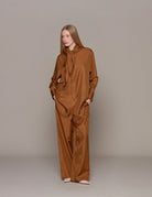 camicia over seta collo foulard tan - rohe - camicia manica lunga