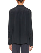 camicia plastron davanti ricamato nero - beatrice b - camicia manica lunga