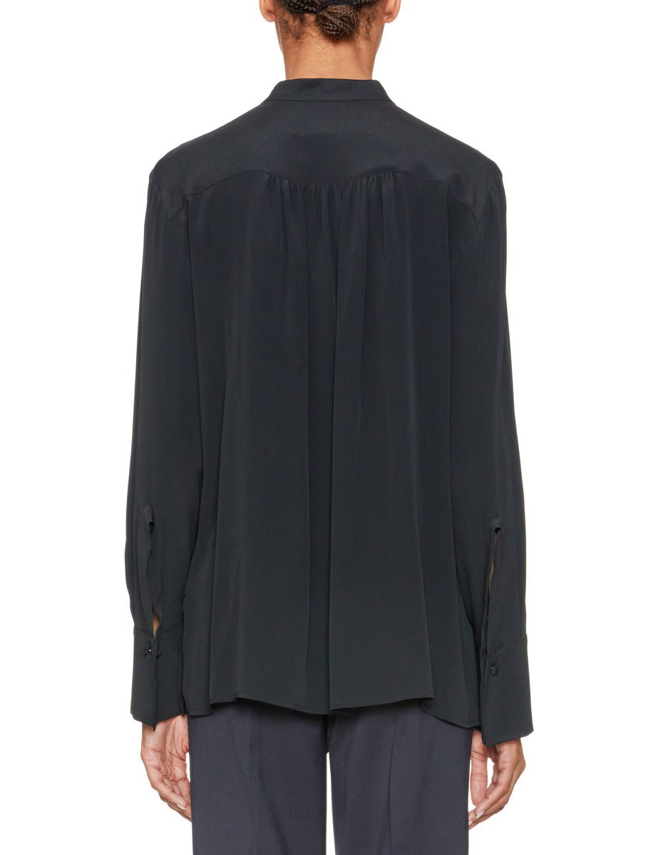 camicia plastron davanti ricamato nero - beatrice b - camicia manica lunga