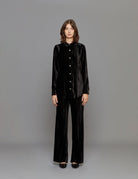 camicia plisse velvet nero - Frida SRL
