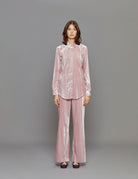 camicia plisse velvet rose - Frida SRL