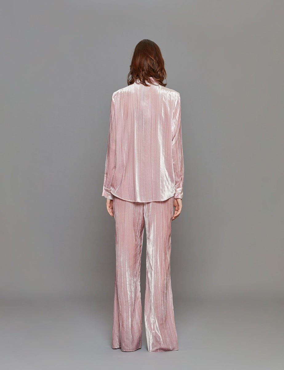 camicia plisse velvet rose - Frida SRL