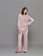 camicia plisse velvet rose - Frida SRL
