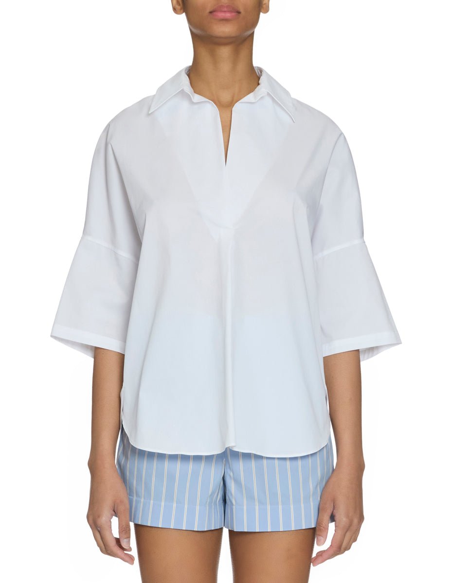 camicia popeline bianco ottico - blufrida - camicia manica corta