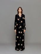 camicia print velvet nero - Frida SRL