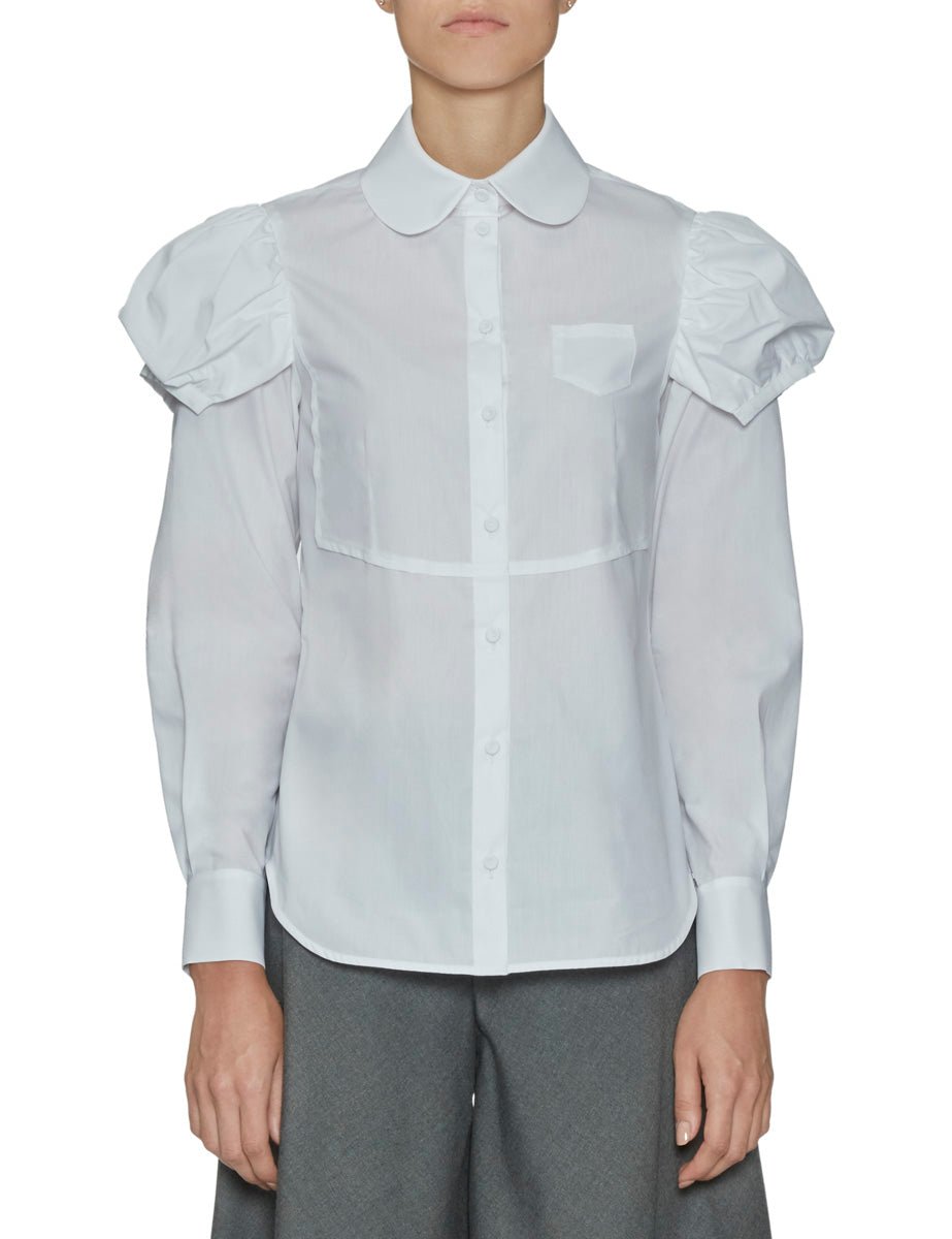 camicia regular intarsio micro bianco - vivetta - camicia manica lunga