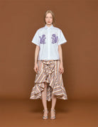 camicia ricamo scimmia bianco - stella jean - camicia manica corta