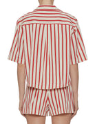 camicia righe cotone rosso bianco - forte forte - camicia manica corta