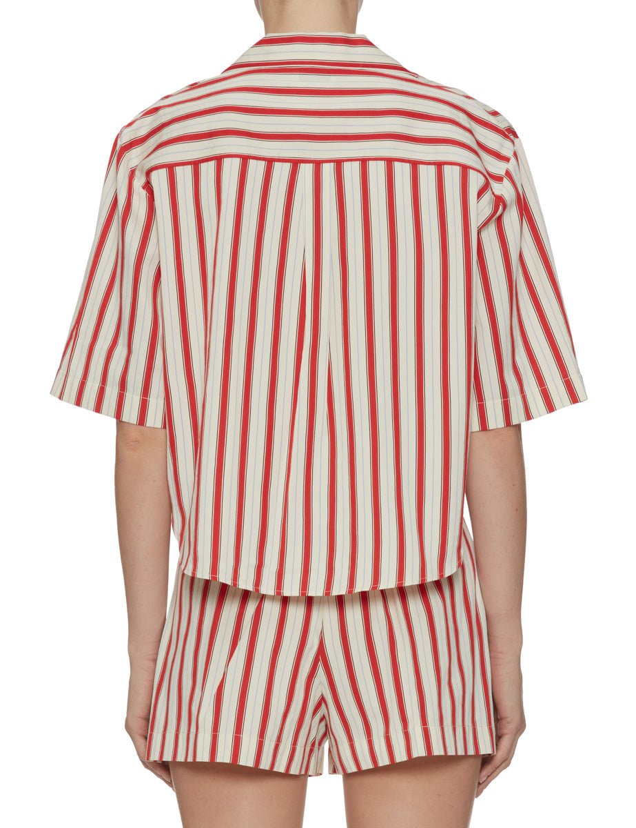camicia righe cotone rosso bianco - forte forte - camicia manica corta