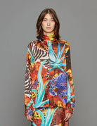 camicia stampa etnica multicolor - stella jean - camicia manica lunga