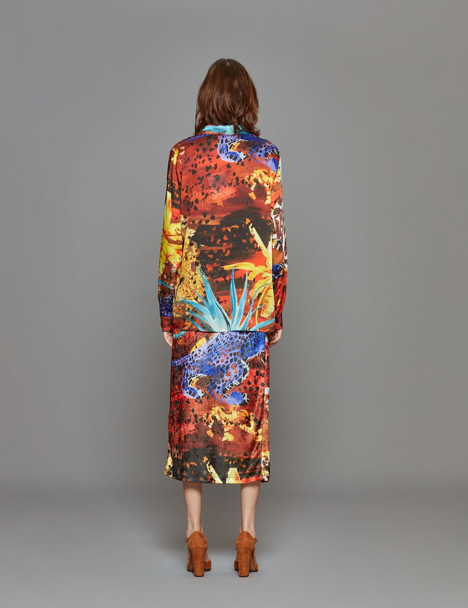 camicia stampa etnica multicolor - stella jean - camicia manica lunga