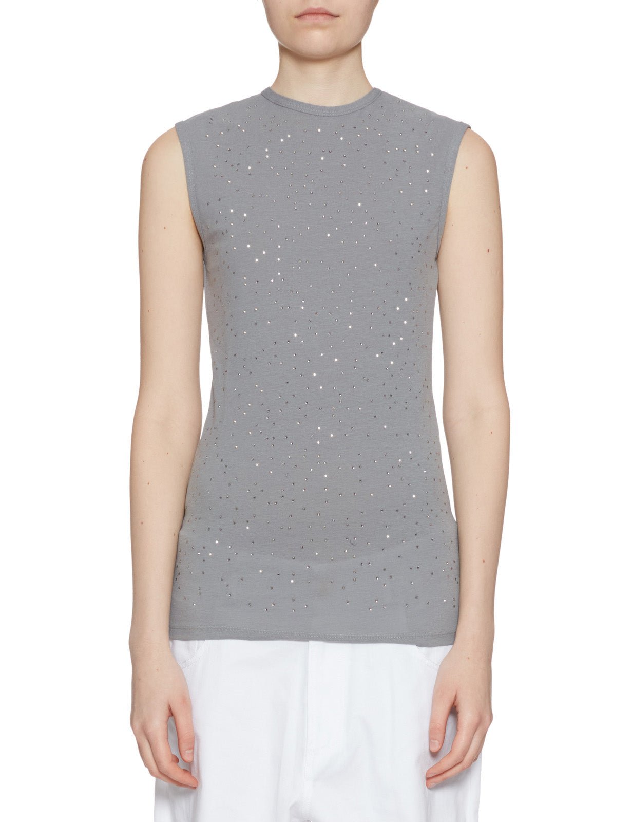 canotta crepe jersey punto luce grigio - alysi - canotta