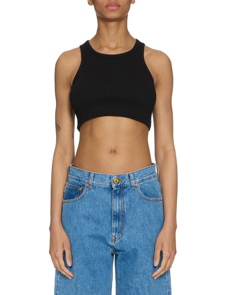 canotta cropped cotone black - nineminutes - top