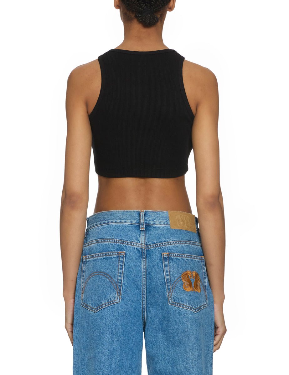 canotta cropped cotone black - nineminutes - top