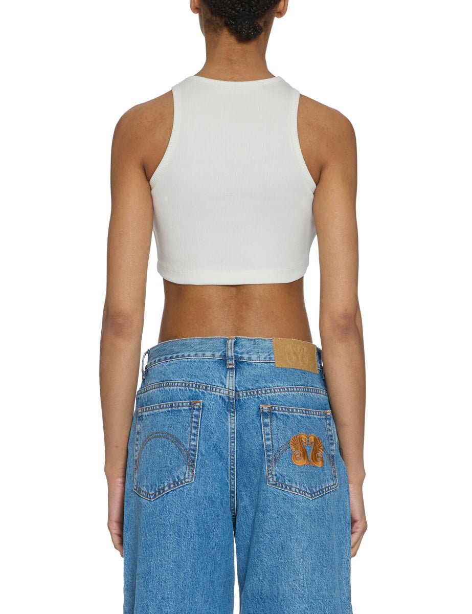 canotta cropped cotone white - nineminutes - top