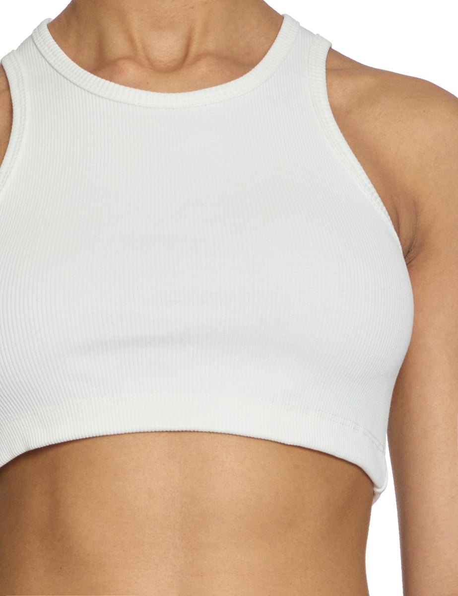 canotta cropped cotone white - nineminutes - top