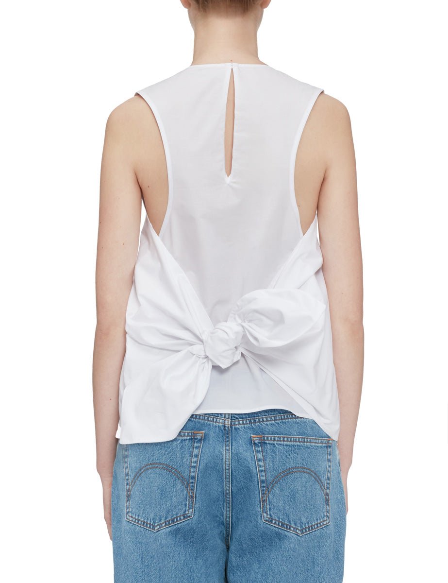 canotta fiocco back cotone bianco - Frida SRL