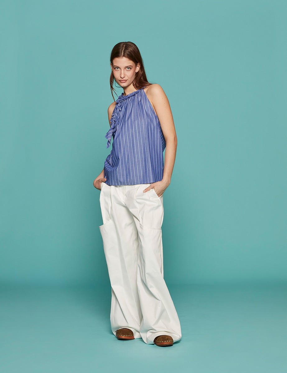 canotta garcone riga azzurro bianco - jejia - canotta