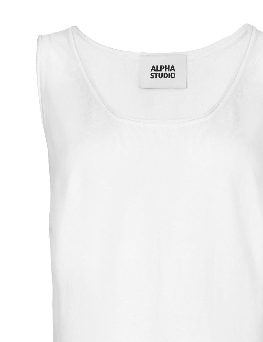 canotta maglia over cotone bianco - alpha - canotta