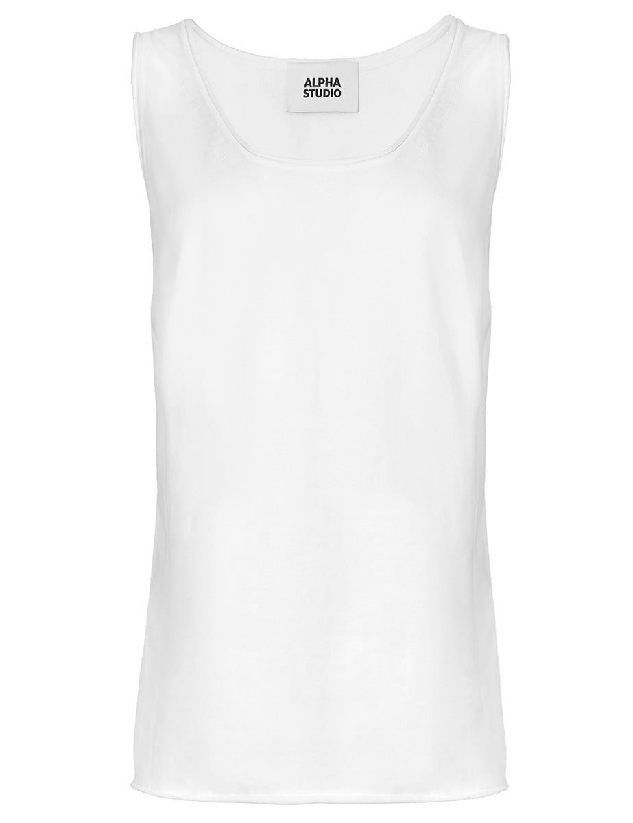 canotta maglia over cotone bianco - alpha - canotta