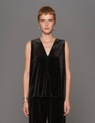 canotta velluto lurex nero - blufrida - canotta