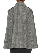 cappa panno di lana tweed bianco nero - blufrida - giacca