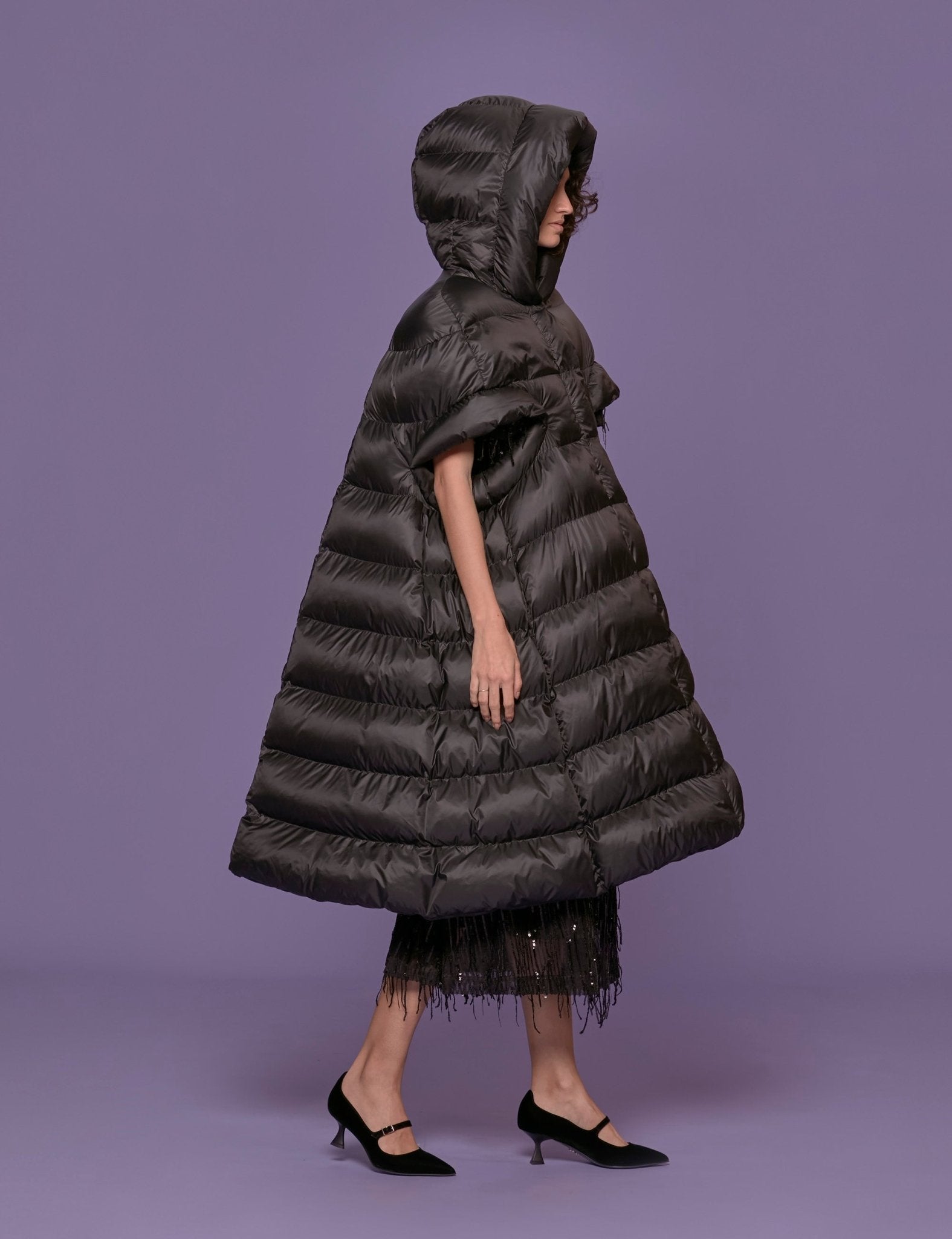 cappa piumino lunga nero - vivetta - stola