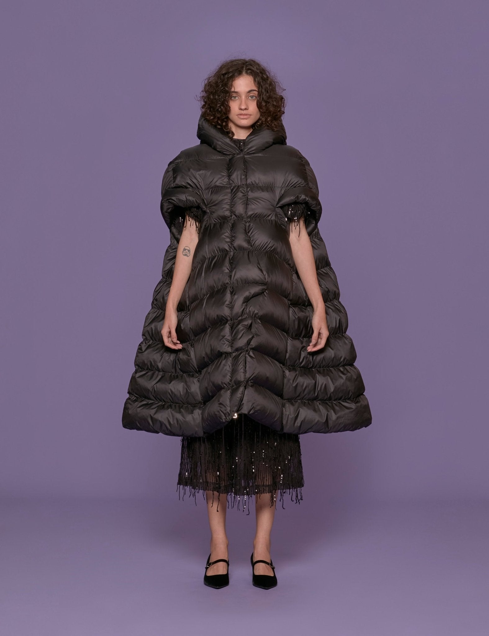 cappa piumino lunga nero - vivetta - stola