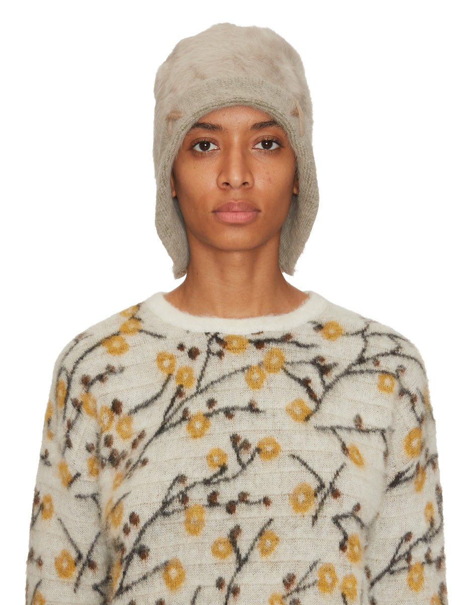 cappello angora lana cuciture a mano beige - yesey - cappello