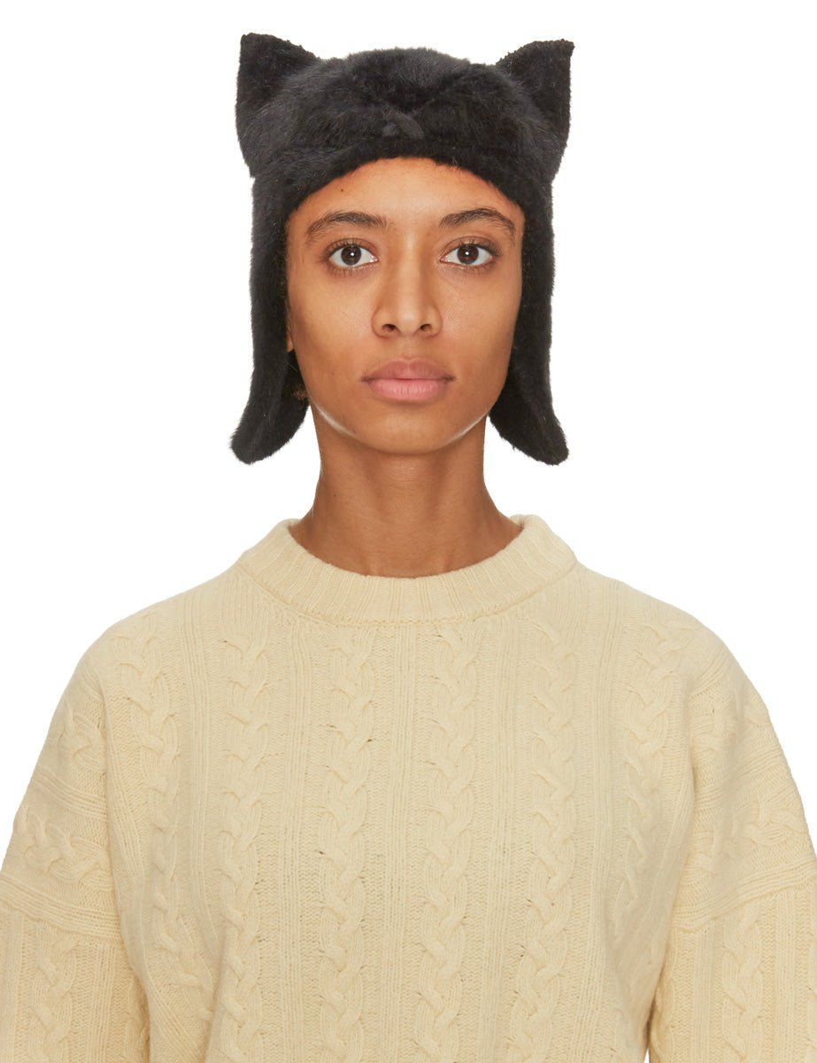 cappello angora lana gatto nero - yesey - cappello