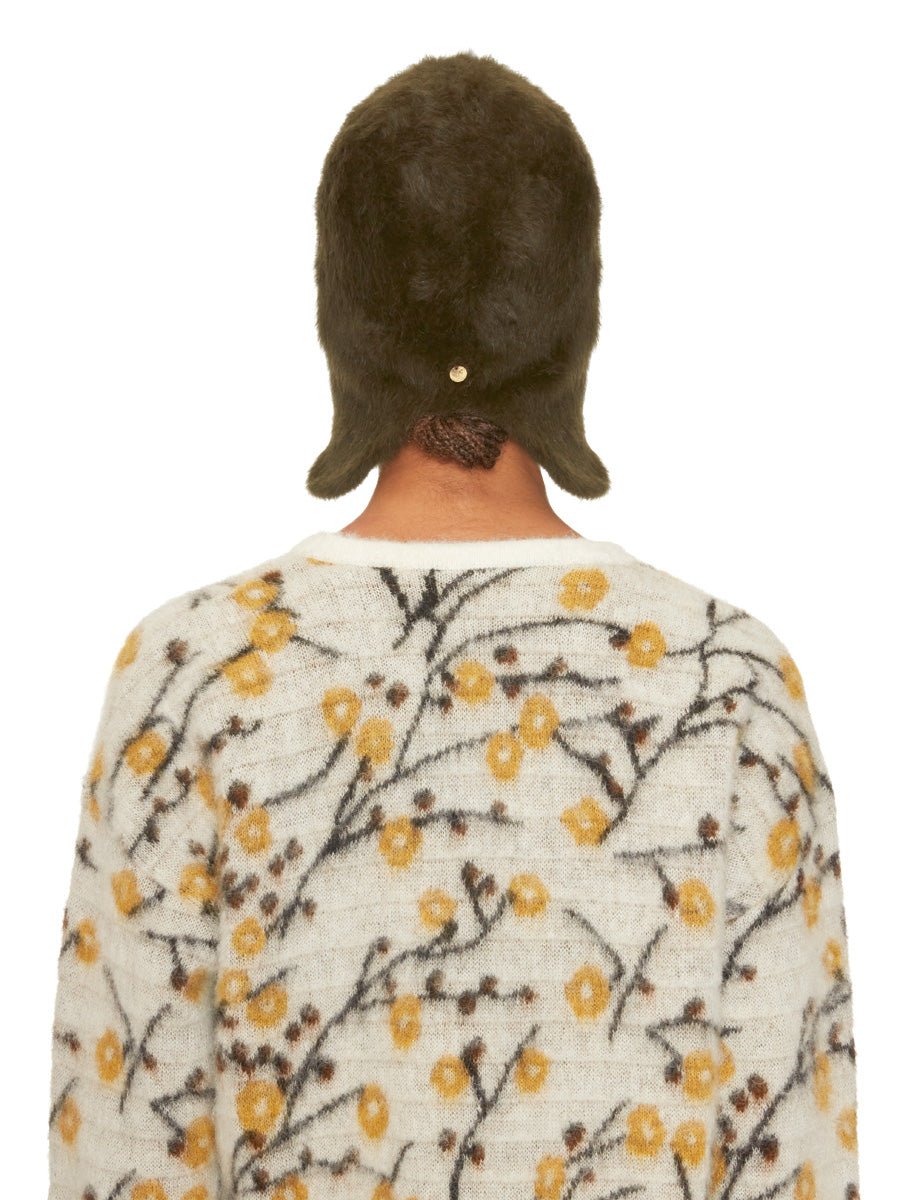 cappello angora lana visiera feltro verde militare - yesey - cappello