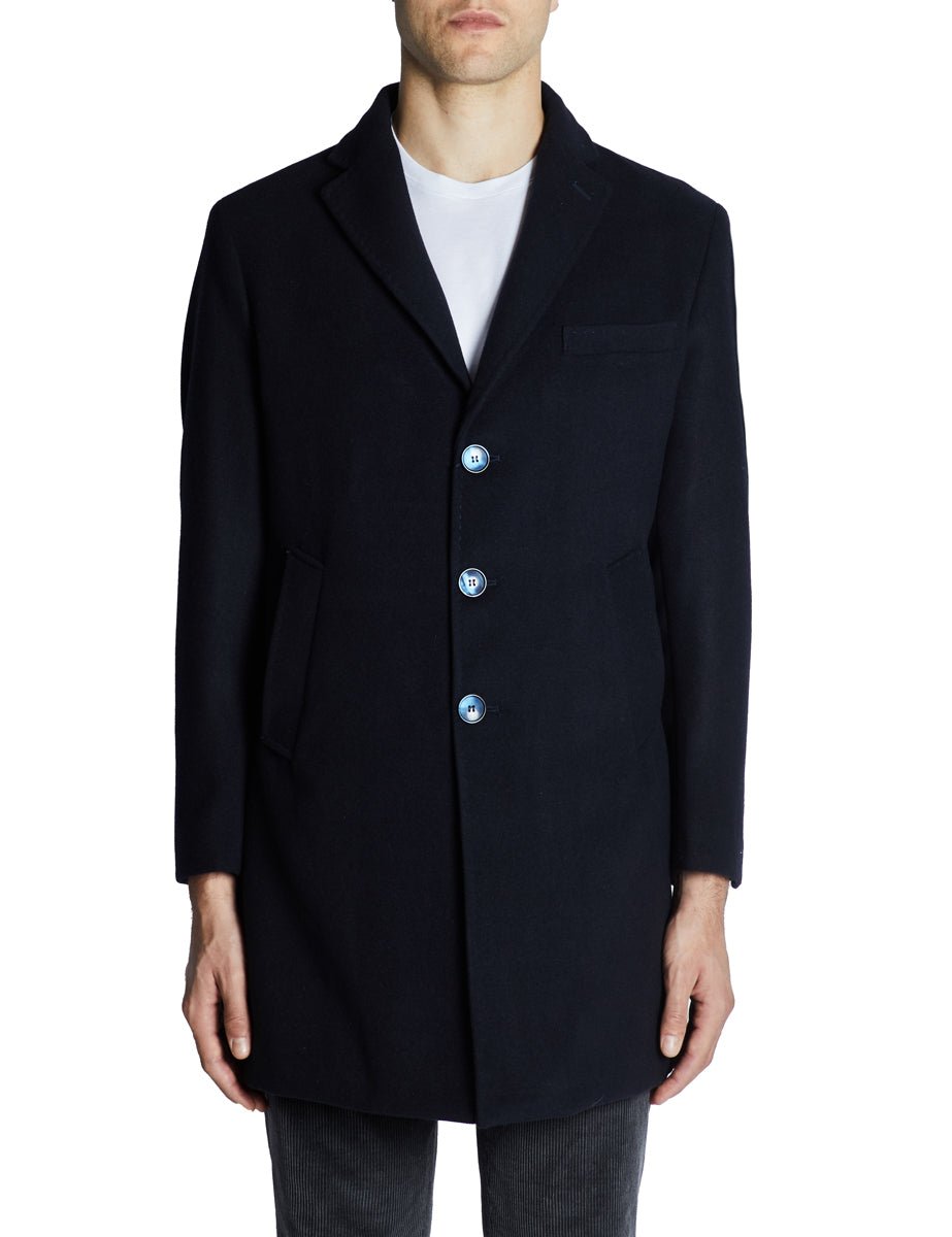 cappotto baronetto monopetto blu - blufrida - cappotto