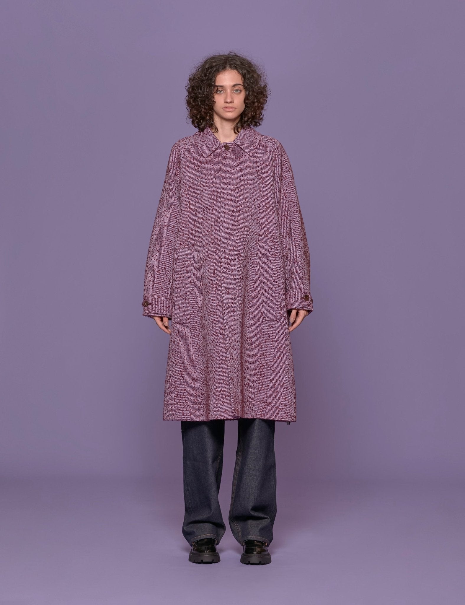 cappotto boucle bordeaux - t_coat - cappotto