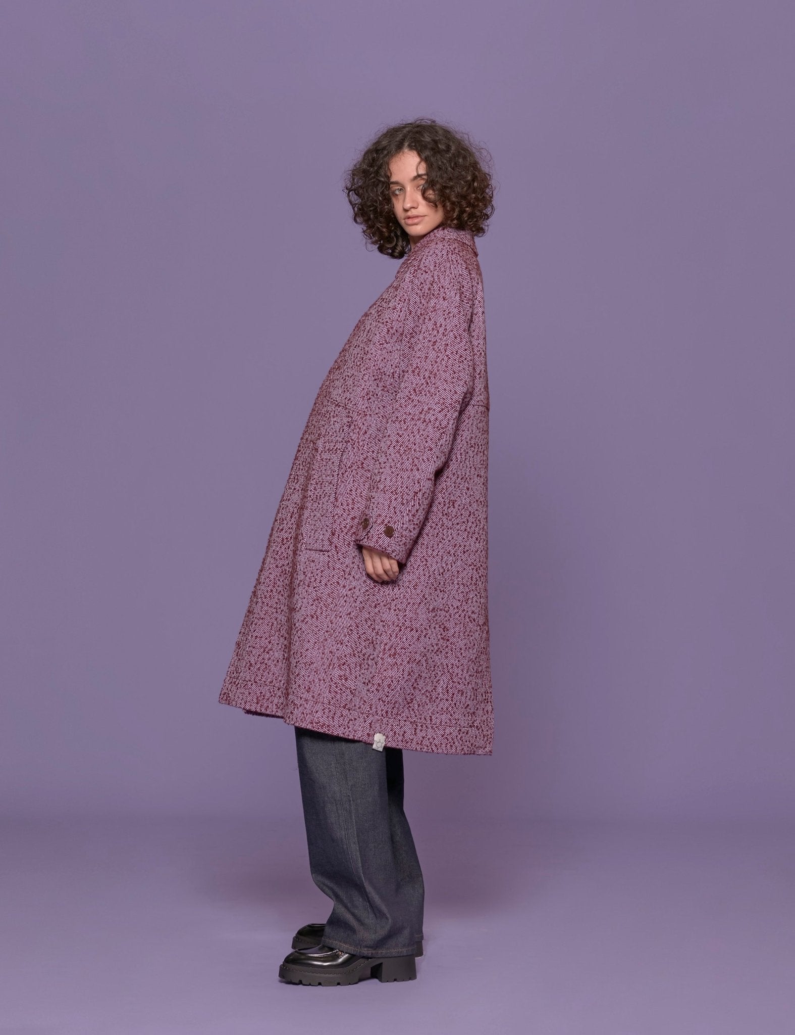 cappotto boucle bordeaux - t_coat - cappotto