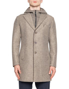 cappotto cappuccio pettorina felpa beige - bob - cappotto