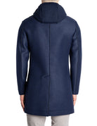 cappotto cappuccio pettorina felpa blu navy - bob - cappotto