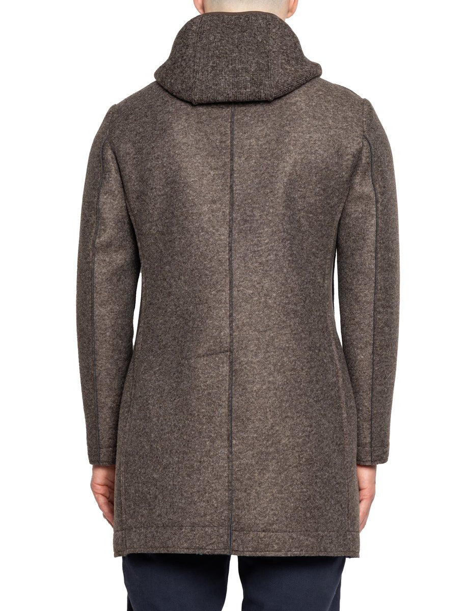 cappotto cappuccio pettorina felpa moro - bob - cappotto