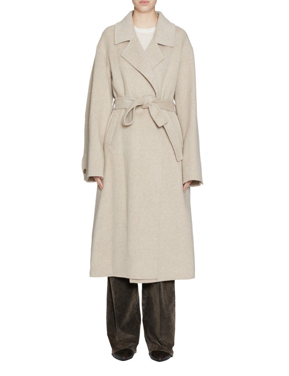 cappotto cintura beige - blufrida - cappotto
