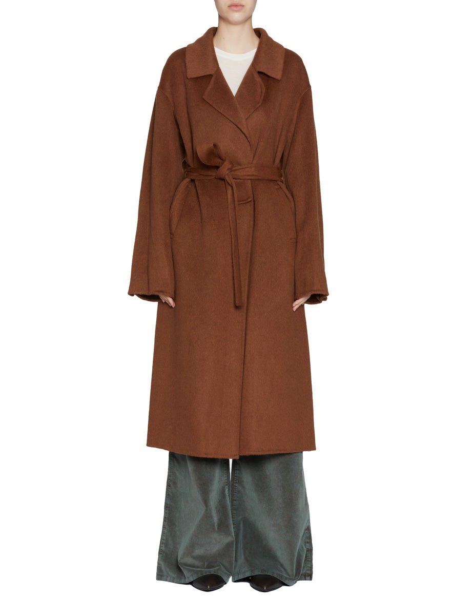 cappotto cintura tabacco - blufrida - cappotto