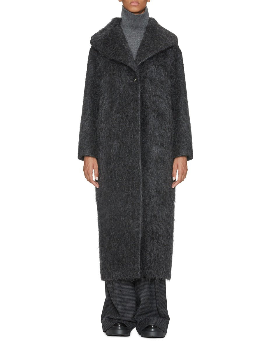 cappotto collo ampio antracite - roberto collina - cappotto