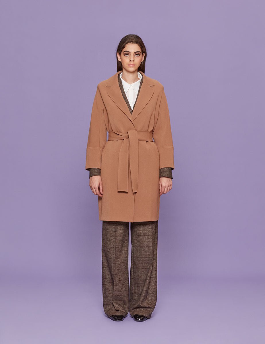 cappotto crepe camel - blufrida - cappotto