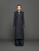 cappotto doppio petto lungo blu - Frida SRL