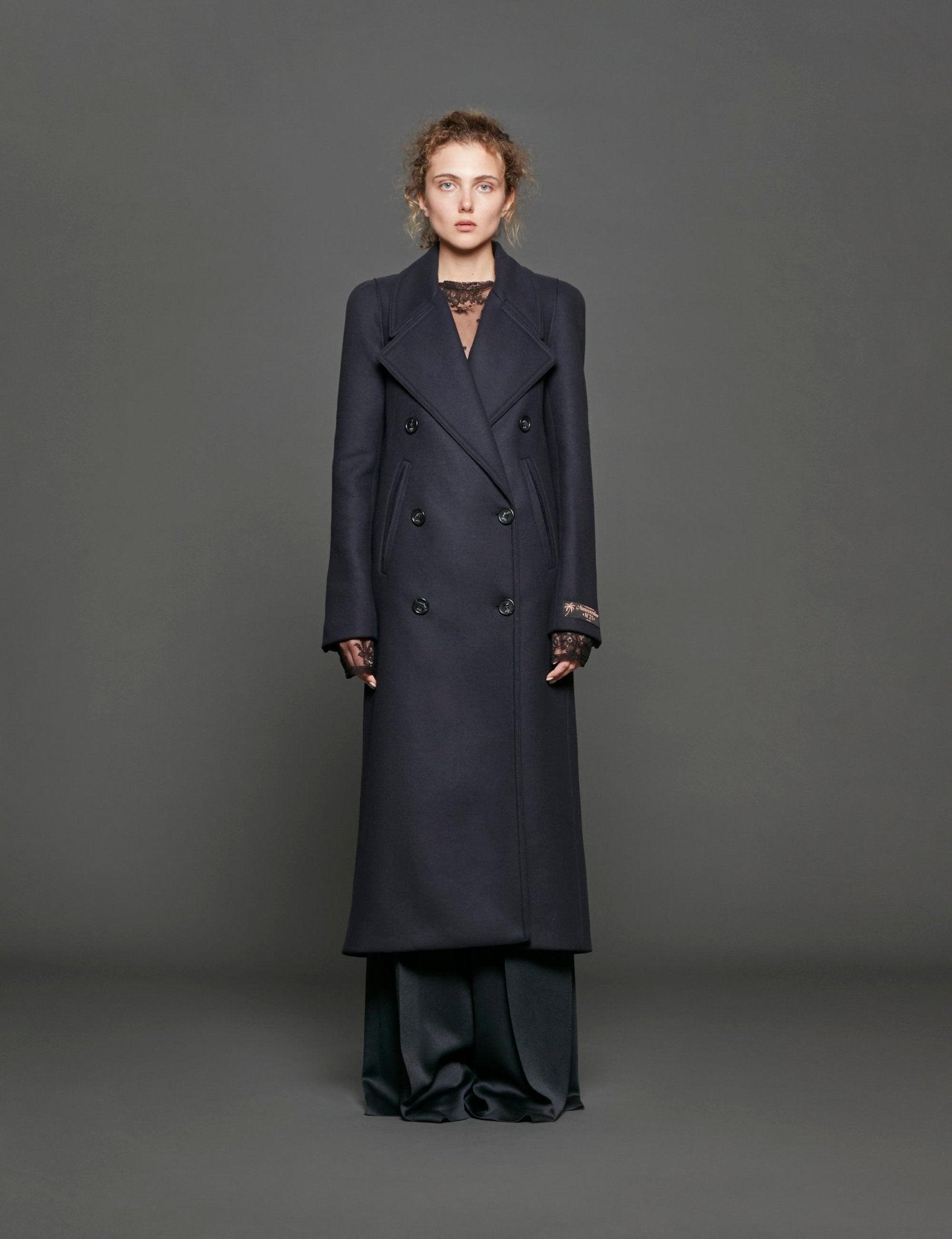 cappotto doppio petto lungo blu - Frida SRL