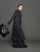 cappotto doppio petto lungo blu - Frida SRL