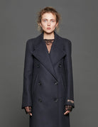 cappotto doppio petto lungo blu - Frida SRL