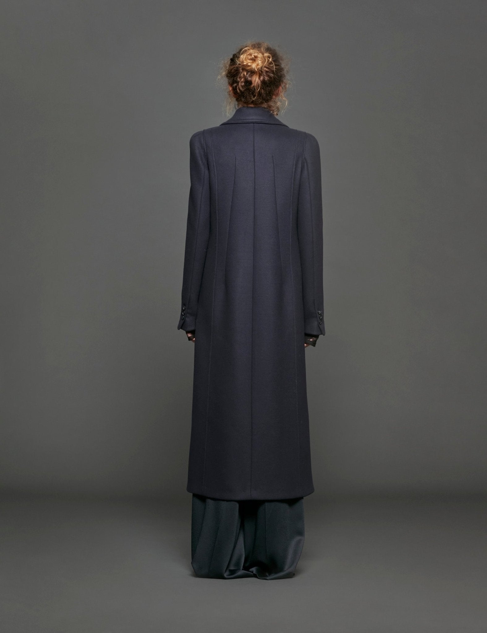 cappotto doppio petto lungo blu - Frida SRL