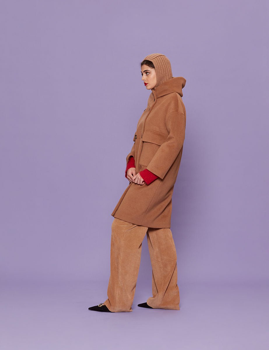 cappotto doppiopetto camel - blufrida - cappotto