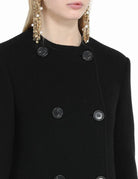cappotto doppiopetto collo tondo nero - n21 alessandro dell'acqua - cappotto