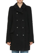 cappotto doppiopetto panno nero - n21 alessandro dell'acqua - cappotto